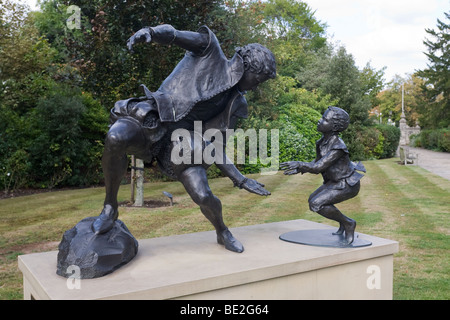 Statue of Edward Alleyn, outside Almshouses, Dulwich Village South London GB UK Stock Photo