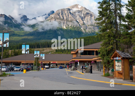 The Village of Lake Louise in the Banff National Park in the Canadian Rockies,Alberta,Canada,North America Stock Photo