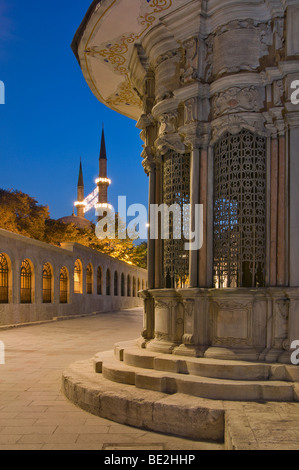 Eyup Sultan Mosque at dusk, Istanbul Turkey Stock Photo