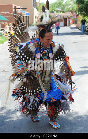 USA Native American Indian- Zuni- in traditional dress-Old Town Albuquerque, New Mexico-  EDITORIAL ONLY Stock Photo