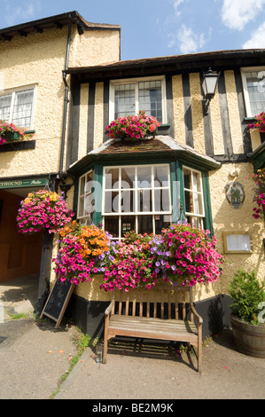 The Greyhound Pub in the pretty village of Lavenham Suffolk UK Stock Photo