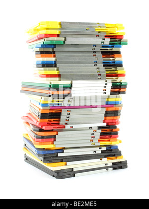 Large stack of computer floppy disks Stock Photo