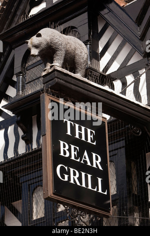 UK, England, Staffordshire, Stafford, Greengate Street, Bear Hotel sign Stock Photo