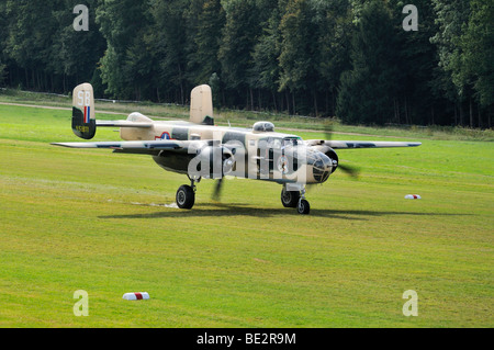 North American Aviation B-25 Mitchell, an American twin-engine medium bomber, Europe's largest meeting of vintage planes at Hah Stock Photo