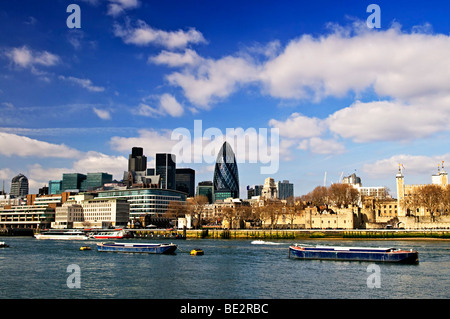 Tower of London skyline view from Thames river Stock Photo