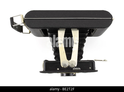 Top view of an antique 620 medium format film folding camera Stock Photo