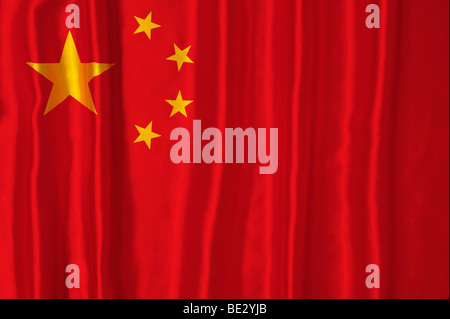 Rippled Chinese flag Stock Photo