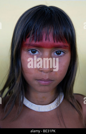 Children of the Xingu Indian go to school built in the village by the ...