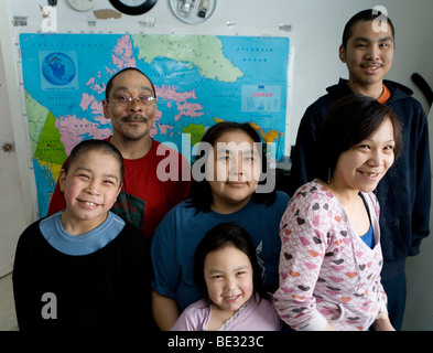 Portrait of an Inuk. Gojahaven is a town in the far north of canada where 1000 Inuits are living.old man, man, old age, age Stock Photo