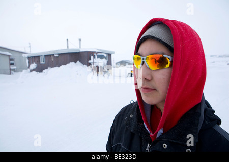 Gojahaven is a town in the far north of canada in 1000 where Inuits living. There is one primary school and one secondary school Stock Photo