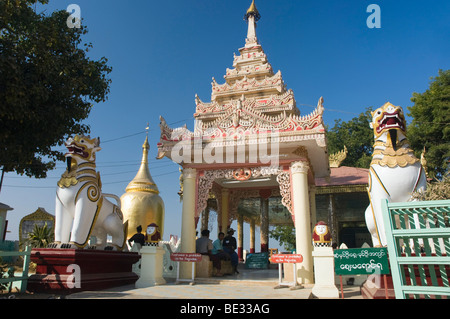 Bupaya Pagoda at Ayeyarwady River, Bagan, Pagan, Burma, Myanmar, Asia Stock Photo