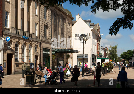 UK, England, Staffordshire, Stafford, shoppers in Market Square Stock Photo