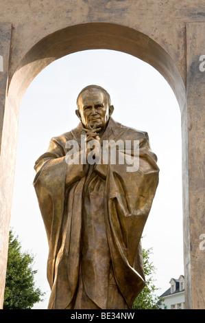 Pope John Paul II statue in Ploermel, Bretagne, France Stock Photo