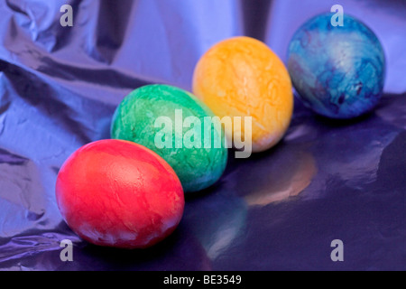 four colored Easter eggs Stock Photo
