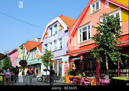 Traditional colourful wooden houses in Stavanger, Norway, Scandinavia, Northern Europe Stock Photo