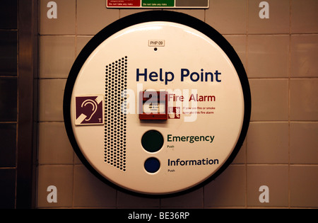 'Help Point' in the underground station Tooting Broadway, London, England, UK, Europe Stock Photo