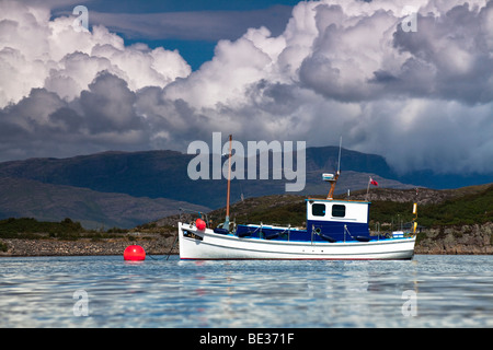 Small boat in the port of Kyleakin on the Isle of Skye, Scotland, United Kingdom, Europe Stock Photo