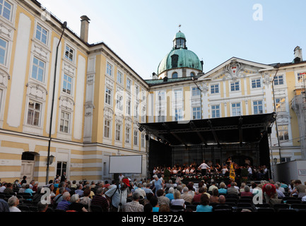 Promenade concert in the courtyard of the Imperial Hofburg Palace with Rainer Musik Salzburg, Innsbruck, Tyrol, Austria, Europe Stock Photo