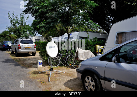 Canet-en-Roussillon, France, Camping in France, 'Le Bra-silia', 'Camping Cars'  with Parked Cars Stock Photo