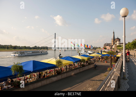 Rhine promenade, Duesseldorf, North Rhine-Westphalia, Germany, Europe Stock Photo