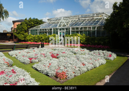 UK, England, Staffordshire, Stafford, Victoria Park, glasshouse Stock Photo