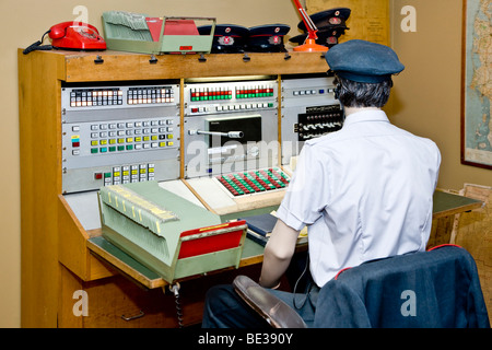 Old fire-fighting control room Stock Photo