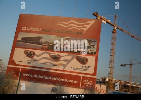 Dubai Autodrome sign detail close up UAE Stock Photo