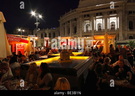 Film festival on the Rathausplatz town hall square, Burgtheater theater in the back, Vienna, Austria, Europe Stock Photo