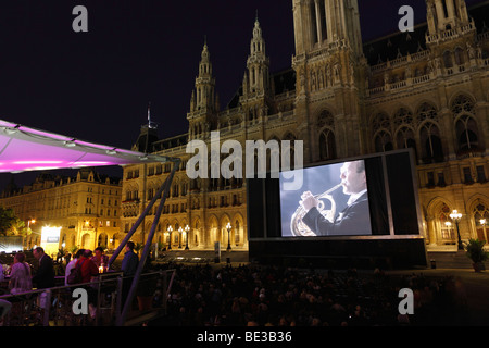Film festival on the Rathausplatz town hall square, town hall, Vienna, Austria, Europe Stock Photo