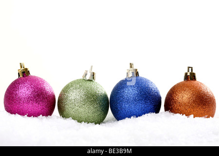 Golden Angel Hair Red Christmas Tree Ball Stock Photo by ©mschuppi