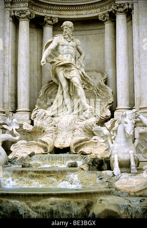 Sea god Oceanus, Fontana di Trevi fountain, Rome, Lazio, Italy, Europe Stock Photo