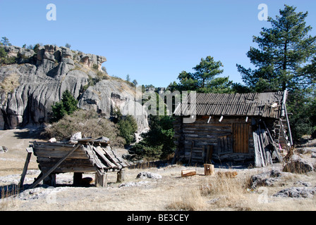 Tarahumara Indian house near Creel, Copper Canyon, Chihuahua, Mexico Stock Photo