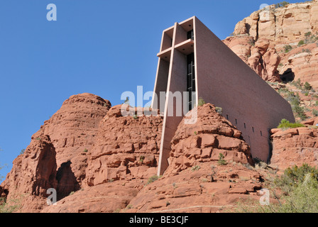 Chapel of the Holy Cross, modern rock church from the '50s, Sedona, Arizona, USA Stock Photo