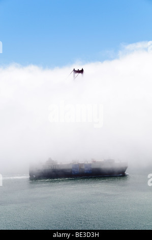 SAN FRANCISCO, California - San Francisco's Golden Gate Bridge obscured by dense fog