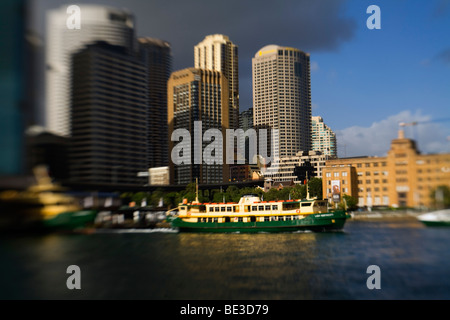 A Sydney ferry leaves Circular Quay. Sydney, New South Wales, AUSTRALIA Stock Photo