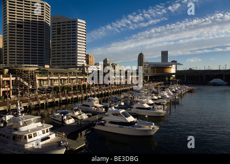 Boat marina at Cockle Bay Wharf in Darling Harbour. Sydney, New South Wales, AUSTRALIA Stock Photo