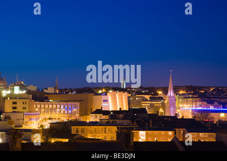 Panorama of Plymouth at night from Hoe Road, Devon, England, United Kingdom, Europe Stock Photo