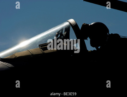 Elmendorf Air Force Base, Alaska, May 19, 2009 – A pilot prepares for take-off during Polar Force 09-05. Stock Photo