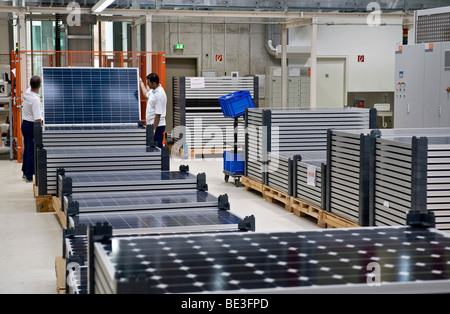 Storage, production of solar modules at SOLON SE, Berlin-Adlershof, Germany, Europe