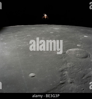 Apollo 12 lunar module Intrepid landing on the Moon's surface. It ...