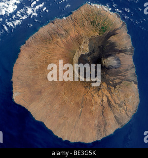 Satellite view of Mount Fogo Stock Photo