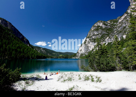 Lago di Braies, Dolomites, Alto Adige, Italy, Europe Stock Photo