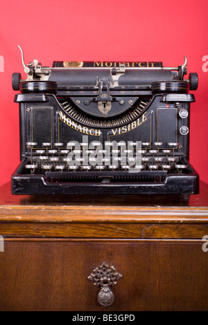 View of an old-fashioned typewriter, circa 1900-1920. Stock Photo