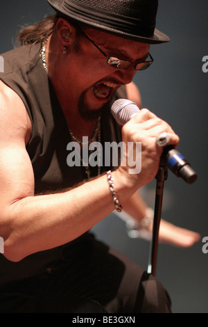 Queensryche with Geoff Tate, vocals, Michael Wilton, guitar, Scott Rockfield, drums, Eddie Jackson, bass, Parker Lundgren, guit Stock Photo