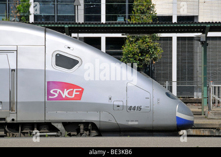 French express train TGV Stuttgart to Paris, Central Station, Stuttgart, Baden-Wuerttemberg, Germany, Europe Stock Photo