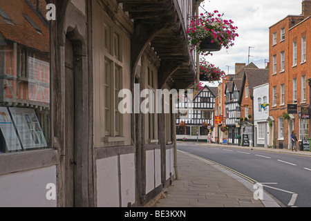 Tewkesbury, church street, Gloucestershire, Cotswolds, England, July, 2009 Stock Photo