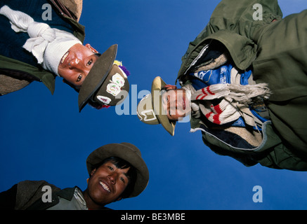 Curious Peruvians, Cuzco, Peru, South America Stock Photo
