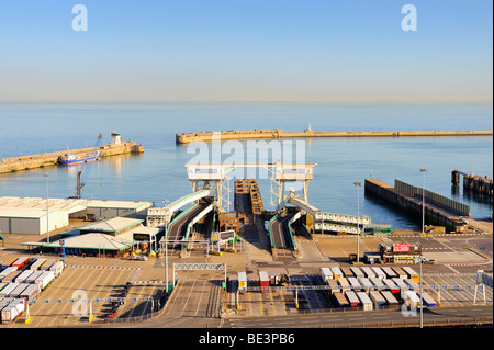 View of the Eastern Docks at the ferry port of Dover, Kent, England, UK, Europe Stock Photo