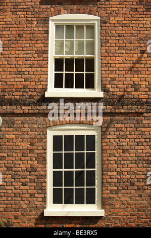 A small Georgian era house in Montgomery Powys wales with a blocked up window to avoid paying the window tax - daylight robbery Stock Photo