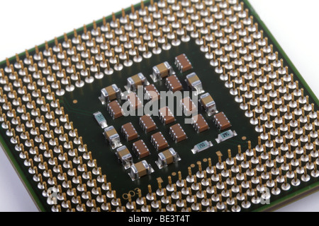 Macro of a computer processor with some fine details. Stock Photo